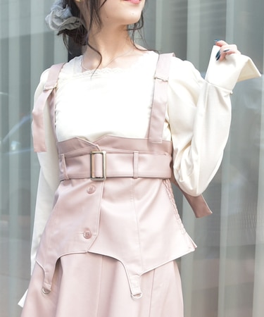 合皮素材ビスチェ