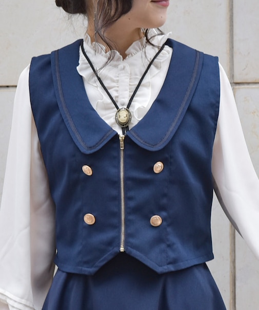 ディープネックジップベスト