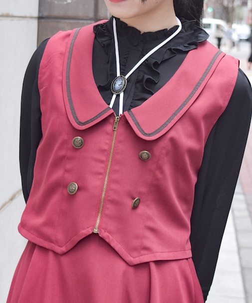 ディープネックジップベスト