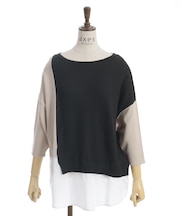 レイヤード風バイカラーニット