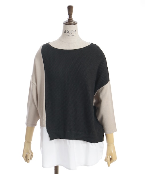 レイヤード風バイカラーニット