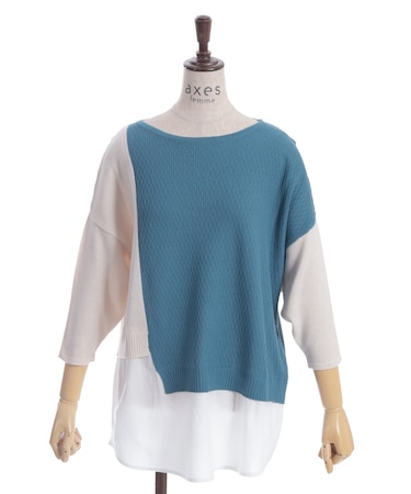 レイヤード風バイカラーニット