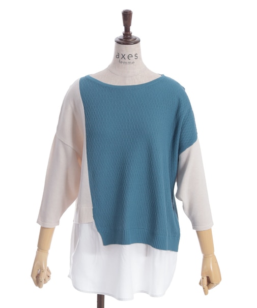 レイヤード風バイカラーニット