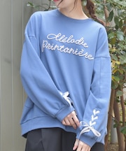 アソート刺繍編上げトレーナー