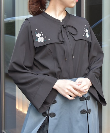 薔薇刺繍付け襟セットＢＬ