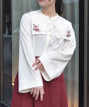 薔薇刺繍付け襟セットBL