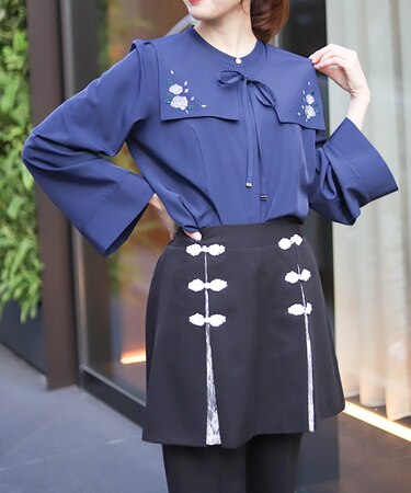 薔薇刺繍付け襟セットＢＬ