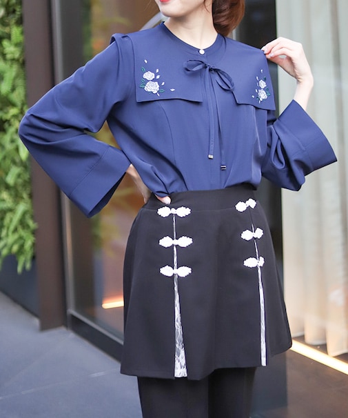 薔薇刺繍付け襟セットＢＬ