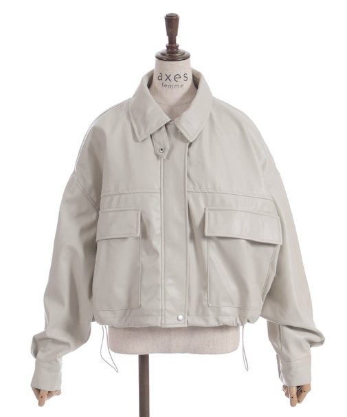 袖ドロストレザーＪＫ