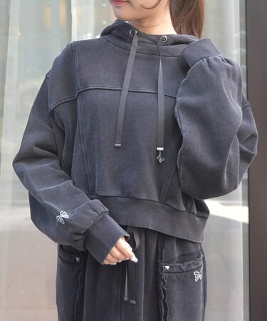 フード付ショートスウェット