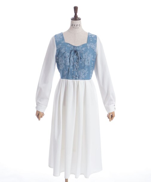 ブーケデニムレースアップＯＰ