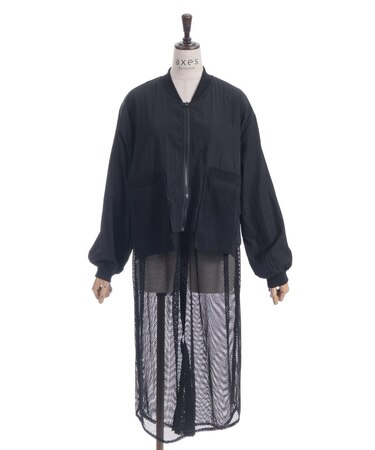 メッシュ重ねデザインブルゾン
