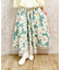 チュール重ね花柄スカート