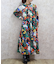 長袖柄ワンピース