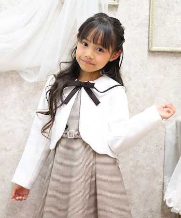 バックリボンツイードボレロ