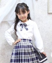 チェックリボンブラウス