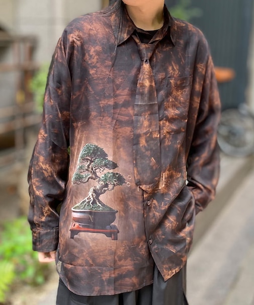 タイ付盆栽シアーシャツ