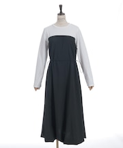 長袖ドッキングワンピース