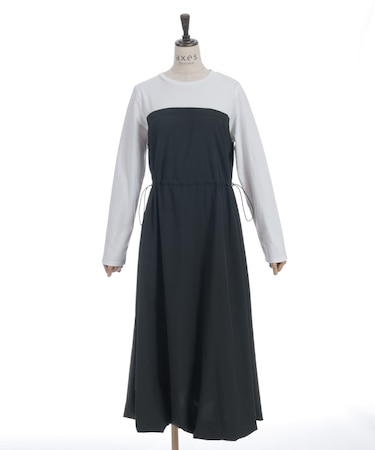 長袖ドッキングワンピース