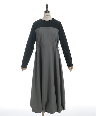 長袖ドッキングワンピース