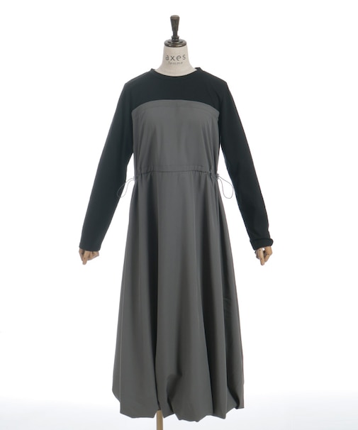 長袖ドッキングワンピース