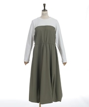 長袖ドッキングワンピース