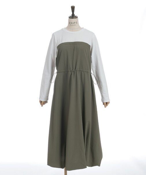 長袖ドッキングワンピース