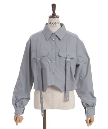 ハトメ使いショートシャツ