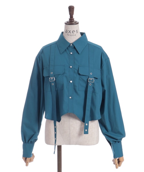 ハトメ使いショートシャツ