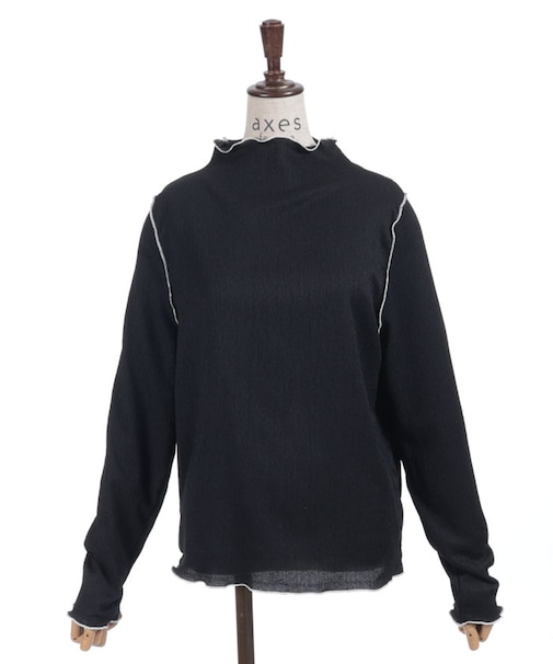 ハイネック配色メロープルオーバー