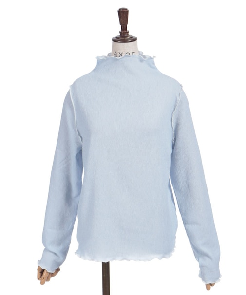 ハイネック配色メロープルオーバー