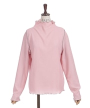 ハイネック配色メロープルオーバー