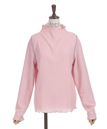 ハイネック配色メロープルオーバー