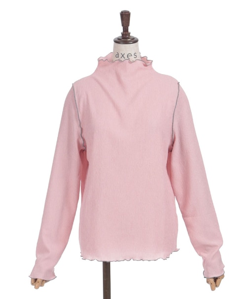 ハイネック配色メロープルオーバー