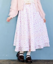 サクラ柄フレアスカート