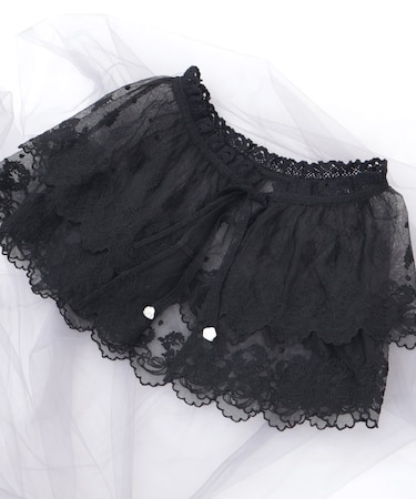 リボンレースボリューム付け襟