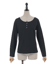 レイヤードヘンリーネックプルオーバー