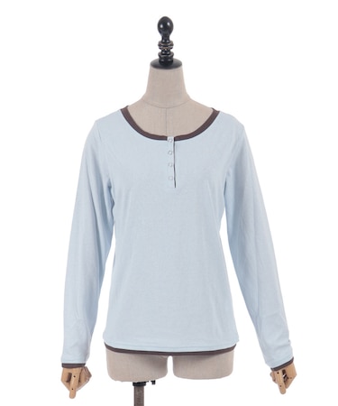 レイヤードヘンリーネックプルオーバー