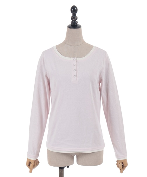 レイヤードヘンリーネックプルオーバー