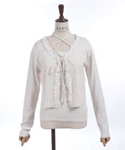 レースカーディガン×クロスキャミ