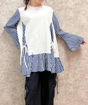 ストライプ切替チュニック