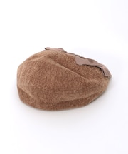 リボン付きモールニットベレー