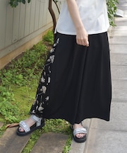 サイド柄切替ワイドパンツ