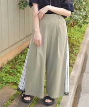 サイド柄切替ワイドパンツ