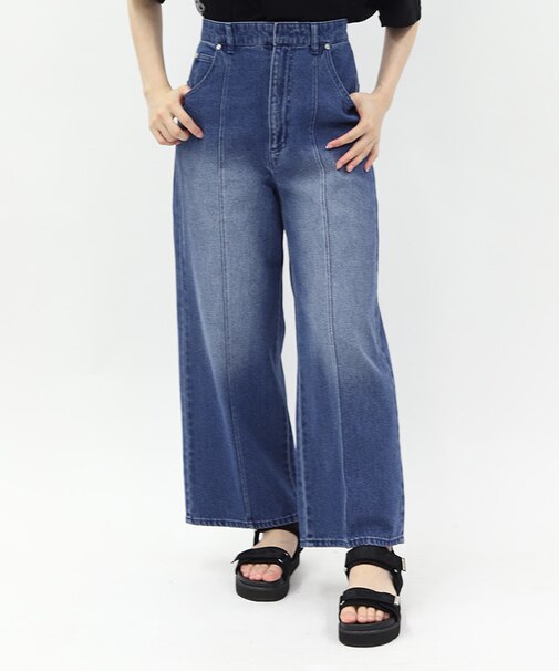 ワイドストレートデニムパンツ