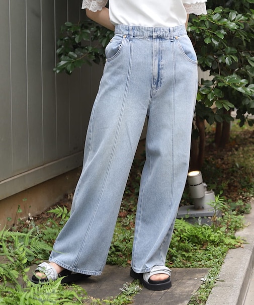 ワイドストレートデニムパンツ