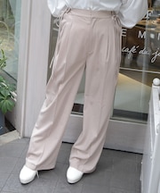 調節ボタンストレートパンツ