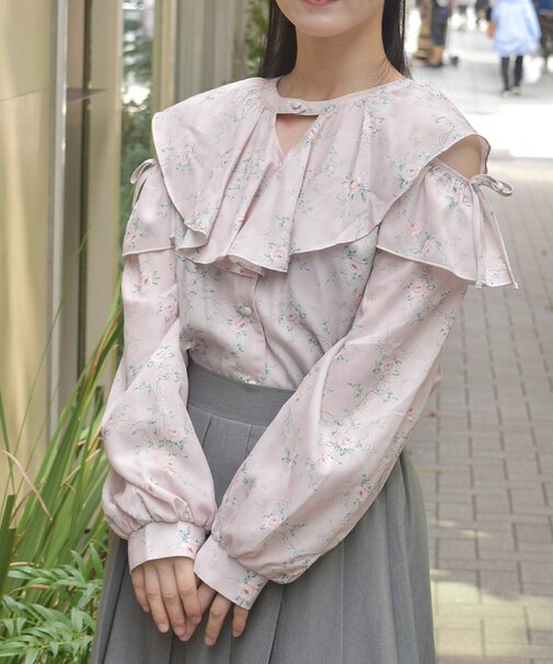 肩開きチョーカー風フリルＢＬ