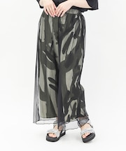 総柄シアー重ねパンツ