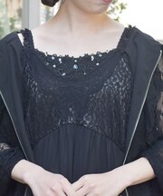 ビジュー×蝶レースタンク